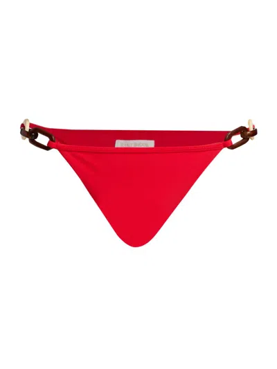 Ramy Brook Odetta Ring Bikini Bottoms In Red