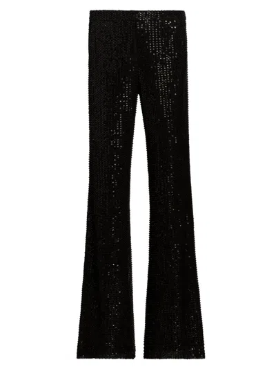 Ramy Brook Women's Olivian Sequined Straight-leg Pants In Black