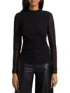 Ramy Brook Opal Diamond Velvet Long Sleeve In Black Diamond In Black