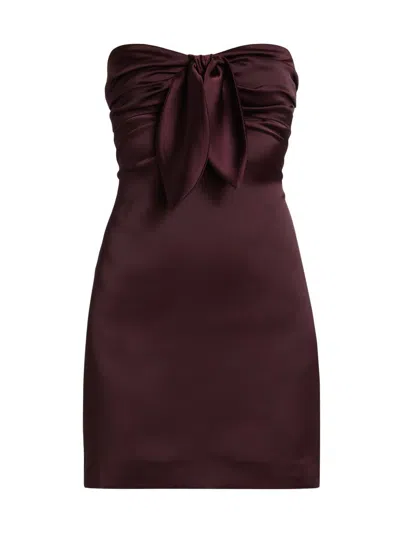 Ramy Brook Orion Satin Bodice Strapless Minidress In Purple