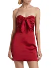 Ramy Brook Women's Orion Knot Front Satin Mini Dress In Red