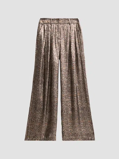 Ramy Brook Women's Oscar Metallic Python-print Wide-leg Pants