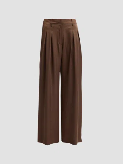 Ramy Brook Women's Oscar Pleated Wide-leg Pants In Brown