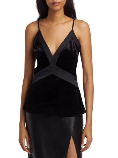 Ramy Brook Women's Otis Velvet Camisole Top In Black