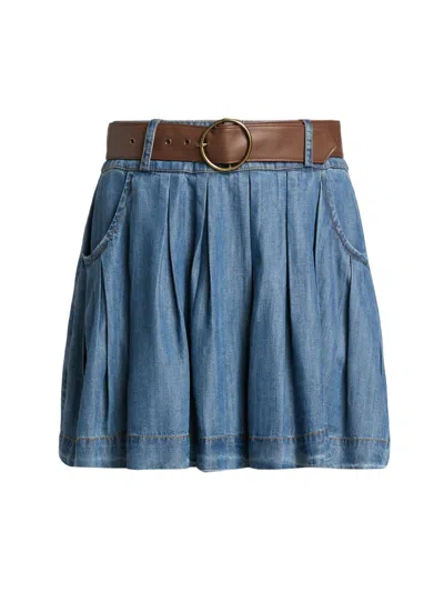 Ramy Brook Women's Owen Belted Chambray Skirt In Multi