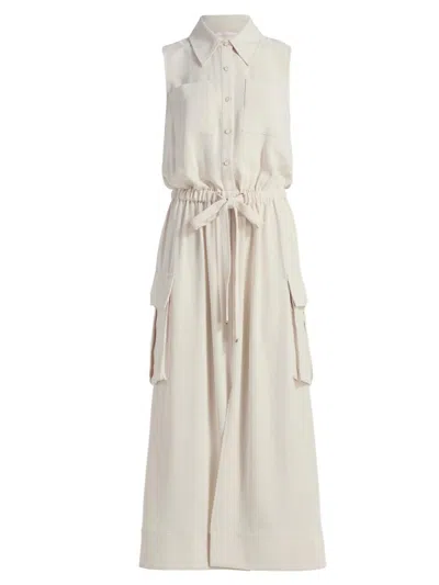 Ramy Brook Payton Sleeveless Shirtdress In White