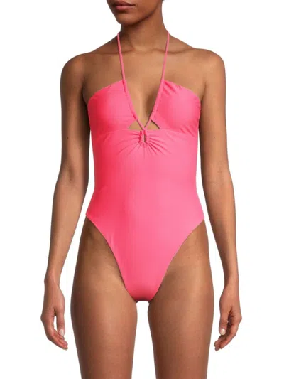 Ramy Brook Women's Phoebe Halter Cutout One Piece Swimsuit In Pink
