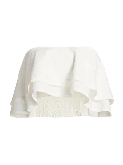 Ramy Brook Women's Poppy Layered Cotton-blend Crop Top In White