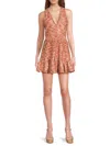 Ramy Brook Women's Printed Halter Minidress In Brown