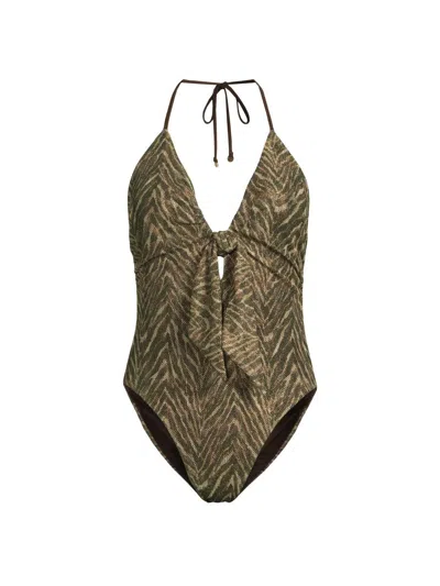 Ramy Brook Women's Printed One-piece Swimsuit In Brown