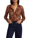 Ramy Brook Priscilla Lace Button-front Shirt In Brown