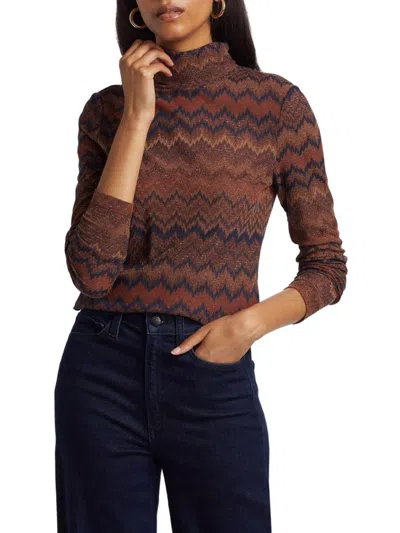 Ramy Brook Women's Prudence Striped Cotton-blend Turtleneck Sweater