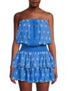 Ramy Brook Women's Rita Cotton Eyelet Minidress In Blue