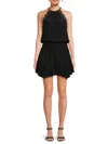 Ramy Brook Women's Rowan Eyelet Smocked Mini Dress In Black
