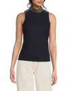 Ramy Brook Women's Ruth Embellished Mock Turtleneck Top In Black