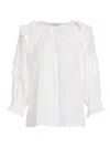 Ramy Brook Women's Samira Ruffle-trim Blouse In Ivory