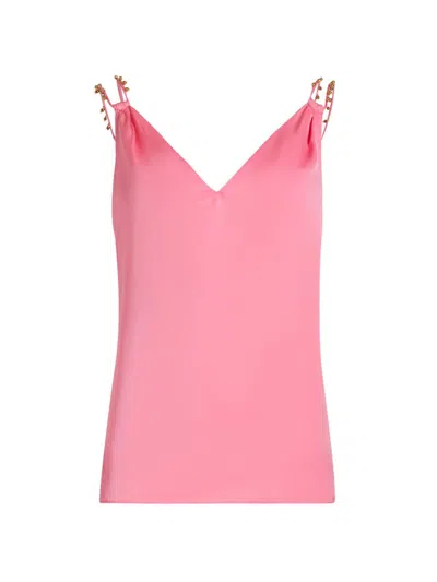 Ramy Brook Women's Sara Bead-embellished V-neck Top In Pink