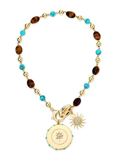 Ramy Brook Women's Serra Goldtone & Mixed-media Celestial Pendant Necklace