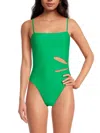 Ramy Brook Women's Sevyn Cut-out One-piece Swimsuit In Palm Green