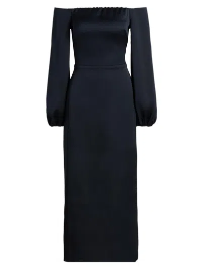 Ramy Brook Women's Shiyan Off-the-shoulder Midi-dress In Blue