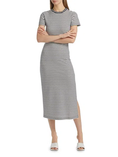 Ramy Brook Women's Skye Striped Short Sleeve Sheath Midi-dress In Multi