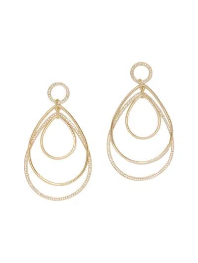 Ramy Brook Women's Sparkle Dot Rena Goldtone & Cubic Zirconia Drop Earrings In Orange