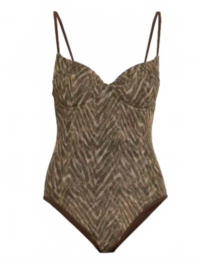 RAMY BROOK WOMEN'S STANDARD PRINTED JAYDA ONE PIECE IN BROWN ZEBRA