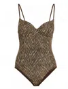 Ramy Brook Jayda Printed Underwire One Piece Swimsuit In Green