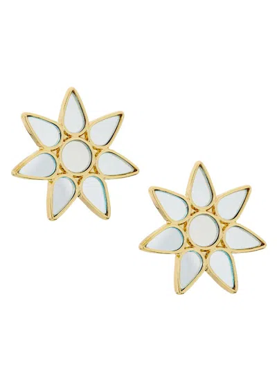 Ramy Brook Women's Starry Night Goldtone & Mirrored Glass Stud Earrings In Orange