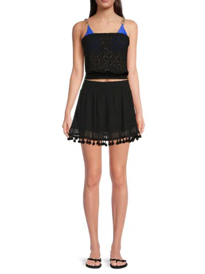 Ramy Brook Women's Stevie Pom-pom Skirt In Black