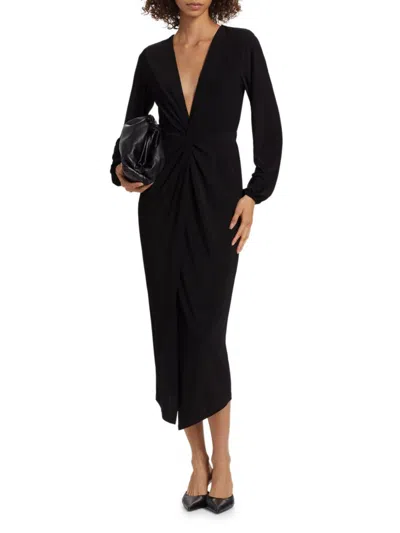 Ramy Brook Women's Sutton Twist-front Jersey Midi-dress In Black