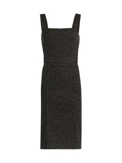 Ramy Brook Women's Tamera Denim Printed Midi-dress In Green