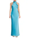 Ramy Brook Women's Tatiana Halter Satin Gown In Blue