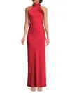 Ramy Brook Women's Tatiana Halter Satin Gown In Soiree Red