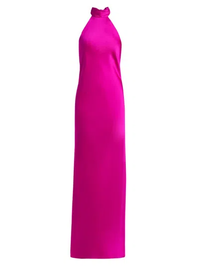 Ramy Brook Women's Tatiana High-neck Satin Gown In Pink