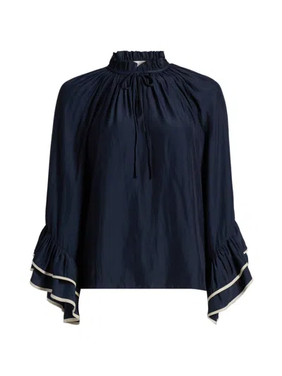 Ramy Brook Women's Tieneck Blouse In Blue
