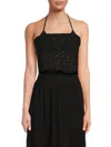 Ramy Brook Women's Trisha Eyelet Cotton Top In Black