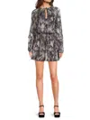 Ramy Brook Women's Twilight Aaliyah Metallic Print Tiered Minidress In Gray