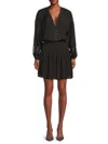 Ramy Brook Women's Vaira Lace Smocked Mini Dress In Black