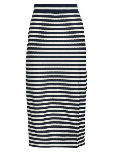 Ramy Brook Women's Venus Striped Midi-skirt In Black