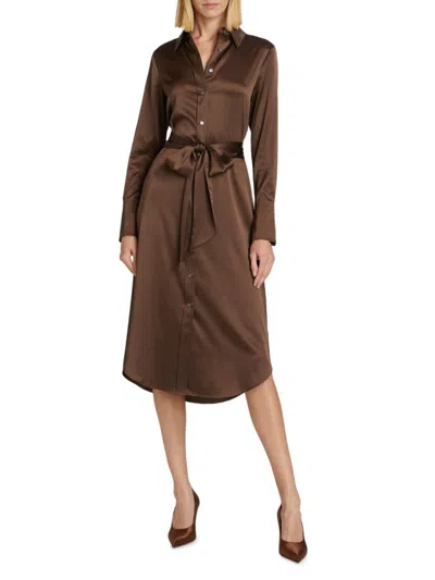 RAMY BROOK WOMEN'S VICTORIA STRETCH SILK TIE-WAIST SHIRTDRESS