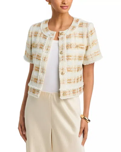 Ramy Brook Wesley Plaid Tweed Jacket In Neutral
