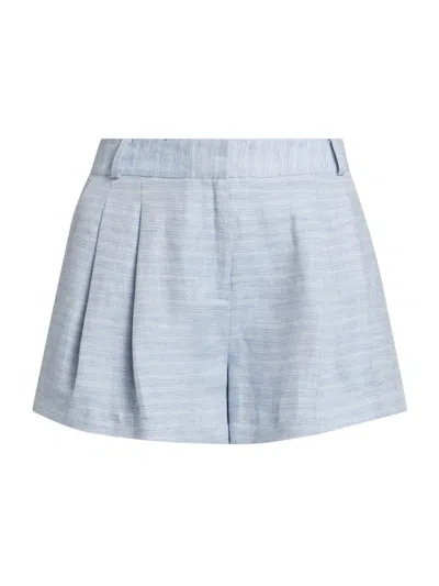Ramy Brook Women's Winifred Stripe Linen-blend Shorts In Blue