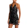 RAMY BROOK WOMENS FLORAL MINI HALTER DRESS