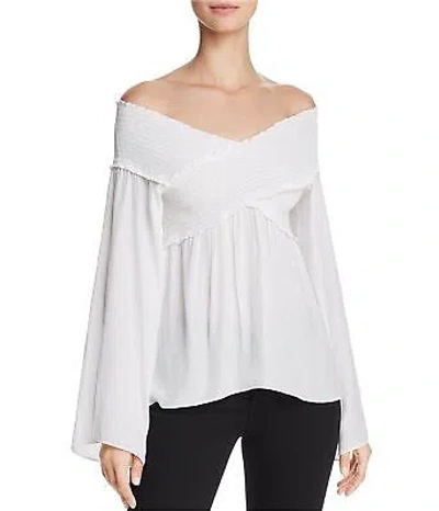 Pre-owned Ramy Brook Womens Liza Off The Shoulder Blouse, White, Small