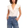 Ramy Brook Lettie Ruffle Button-front Blouse In Multi