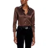 Ramy Brook Victoria Stretch Silk Satin Button-up Blouse In Multi