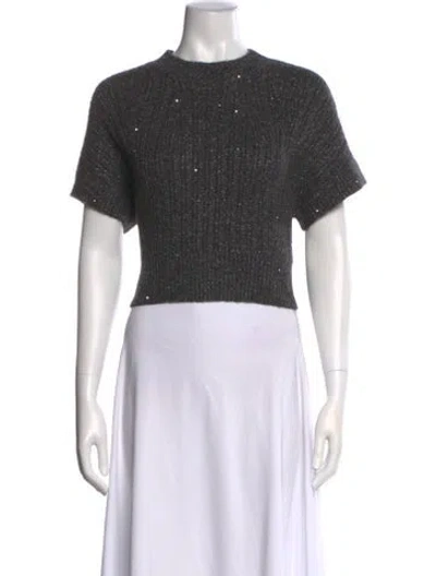 Pre-owned Ramy Brook Wool Crew Neck Top W/ Tags In Gray