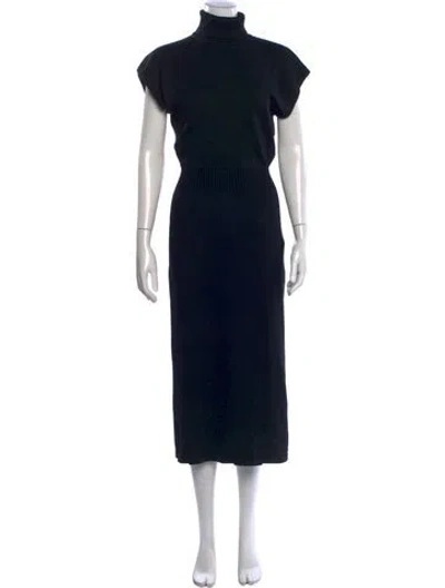 Pre-owned Ramy Brook Wool Long Dress In Black