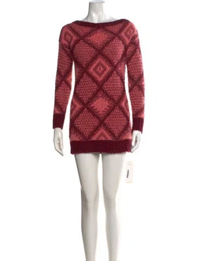 Pre-owned Ramy Brook Wool Mini Dress In Pink